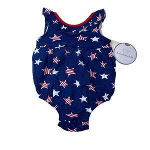 Koala Kids One Piece Patriotic Bodysuit Sz 3-6 Months NWT Red White & Blue